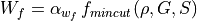 W_f = \alpha_{w_f} \, f_{mincut}(\rho, G, S)